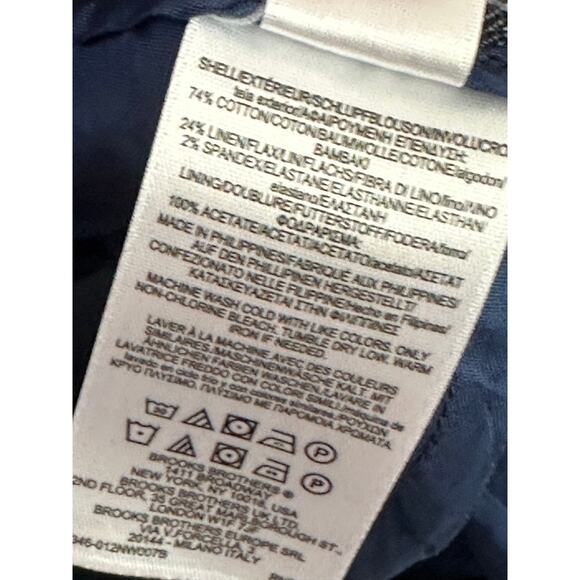 Brooks Brothers Linen Blend Blue Denim Wide Leg Crop Pants Women's Size 6 - Picture 7 of 11